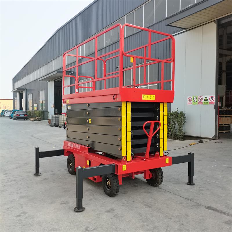 Sollevatore a forbice trainabile con stabilizzatori